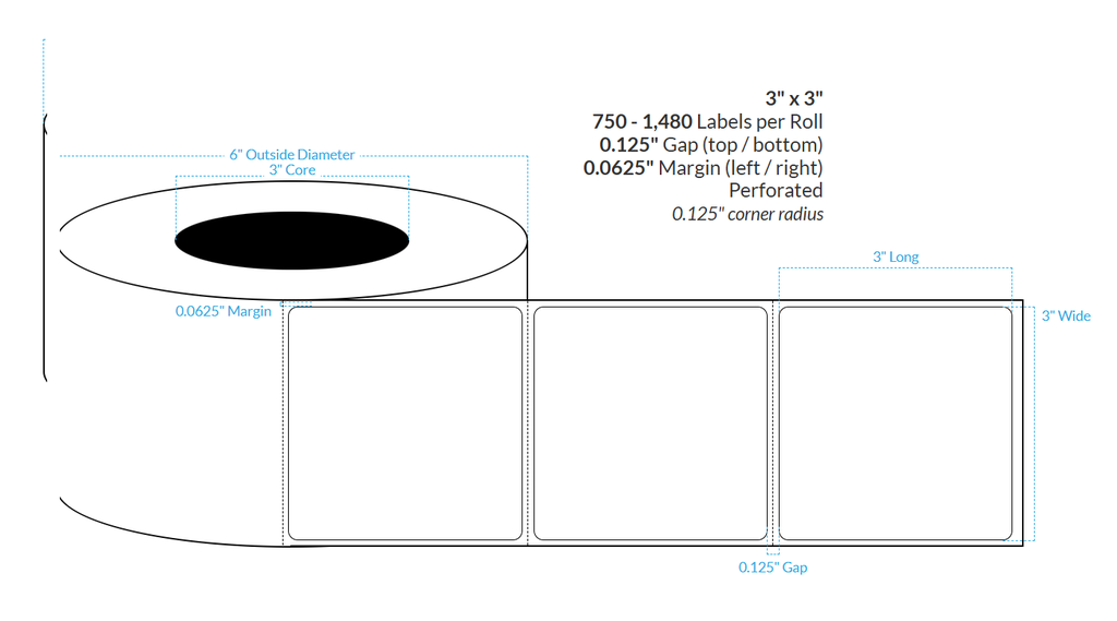 3-inch X 3-inch Smooth Silver Holographic PERFORATED {ROUNDED Corners ...